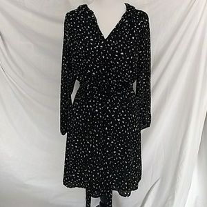 LOFT long sheer sleeve dress petite 6